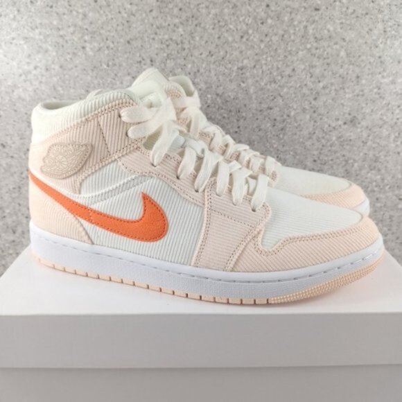 Women's Air Jordan 1 Mid Corduroy Sail Sneakers - Size 10.5 Shoes - Picture 4 of 12